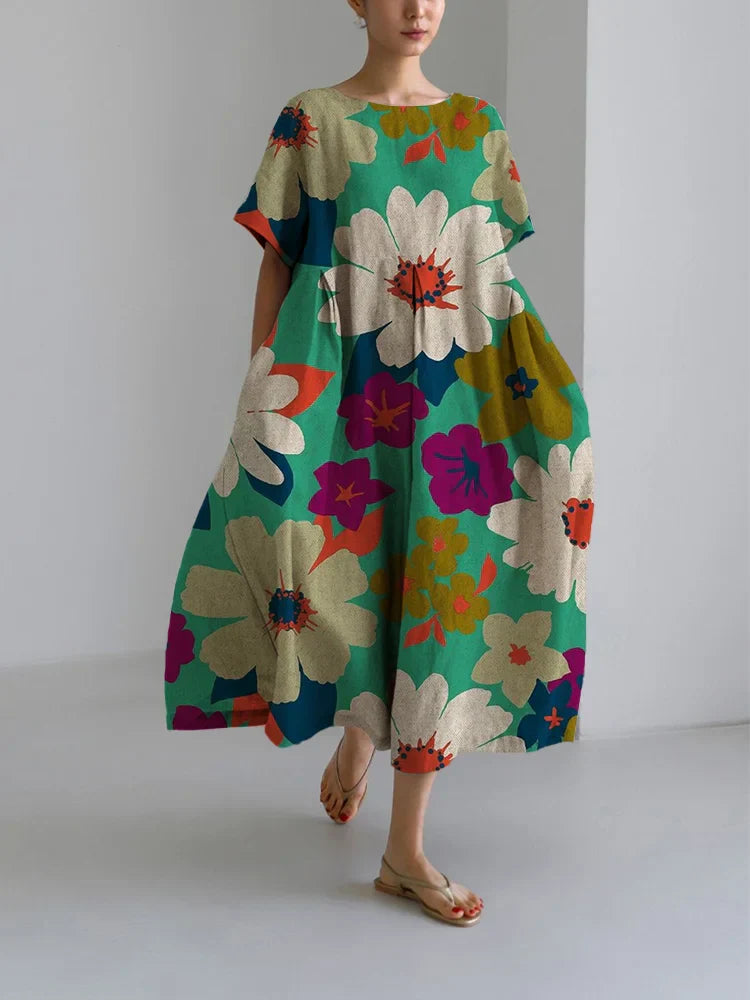 LILY - ROBE MIDI À FLEURS COLORÉES