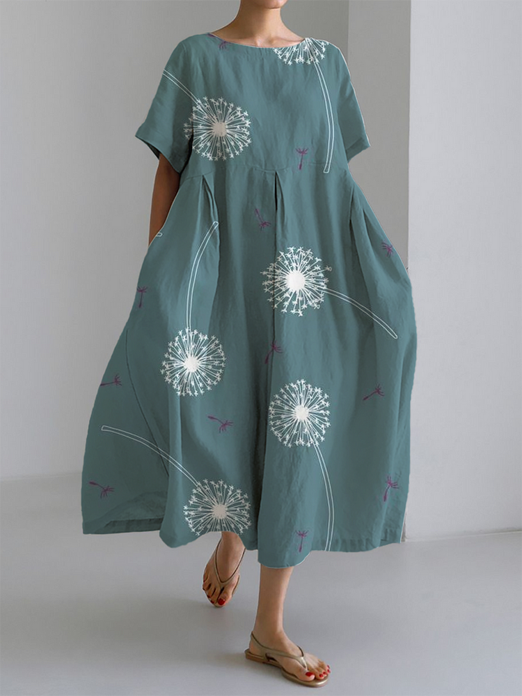 AURORA - ROBE MIDI IMPRIMÉ PISSENLIT