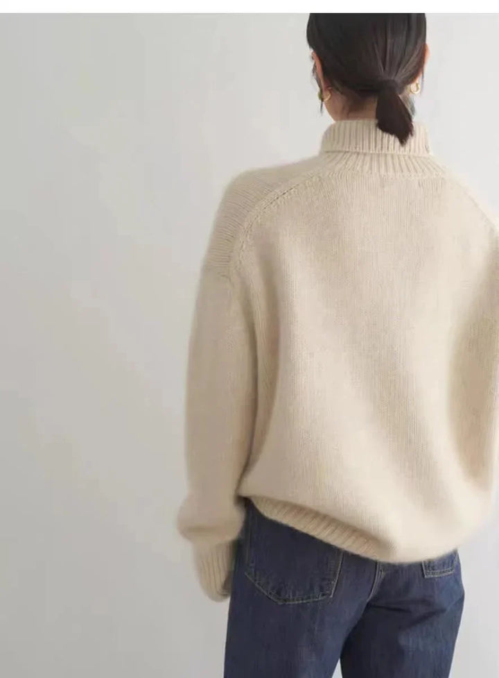 Kayla - Pull ample en maille à col montant