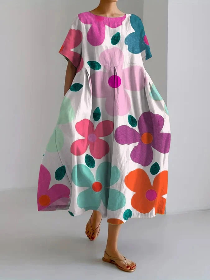 FLORENCE - ROBE À IMPRIMÉ FLEURS BOTANIQUES