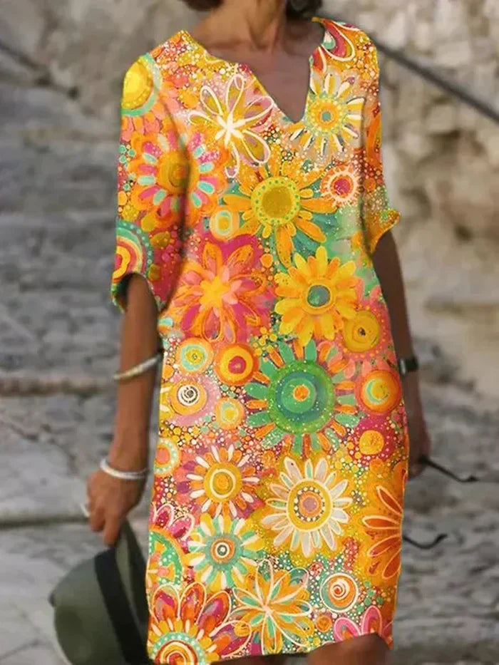 Beth - Colourful Floral Dress