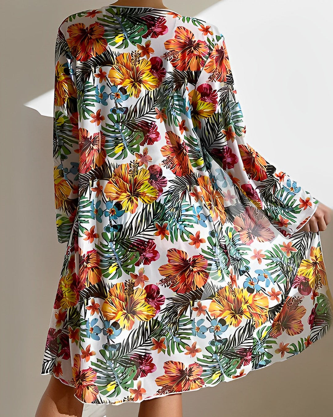 Flora - Ensemble bikini imprimé tropical avec cache-maillot