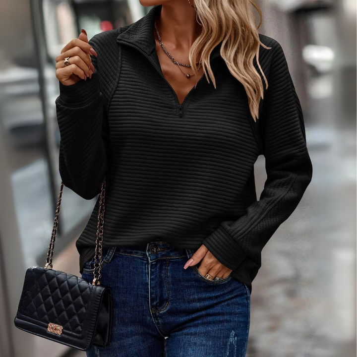 Suzanne™ - Pull détaillé à demi-fermeture éclair