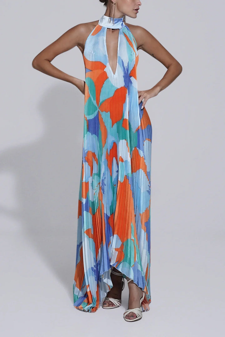 Isla – Robe longue plissée élégante à dos nu