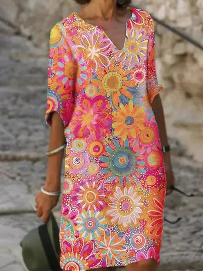 Beth - Colourful Floral Dress