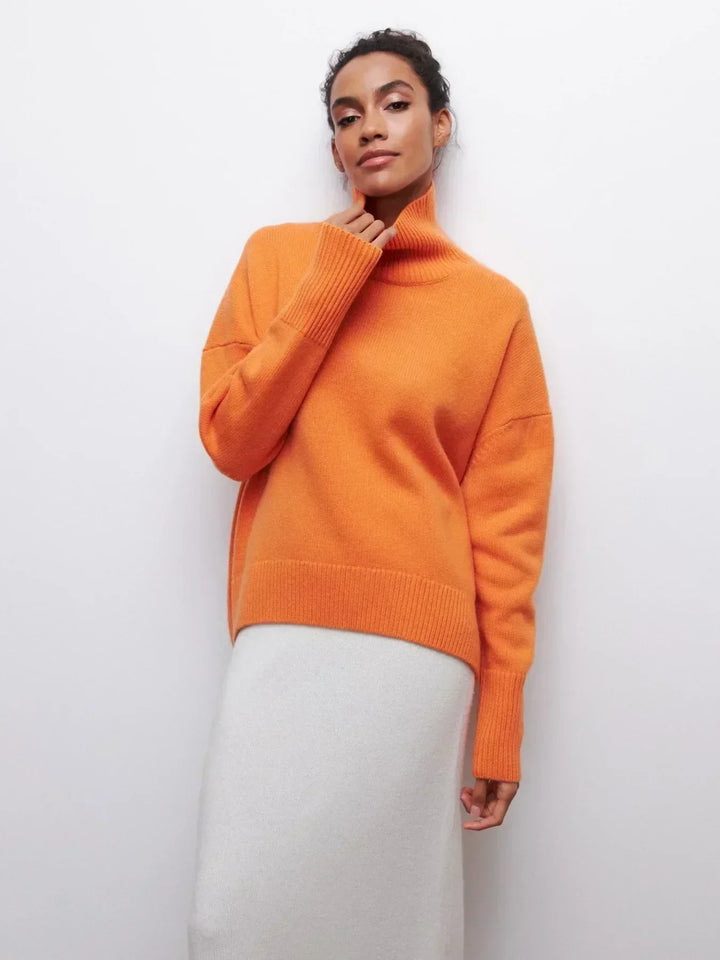 Eden - Pull col roulé oversize élégant en maille
