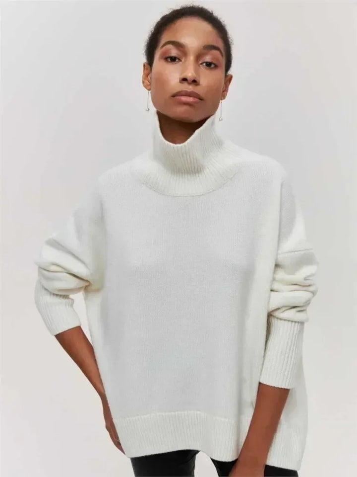 Eden - Pull col roulé oversize élégant en maille