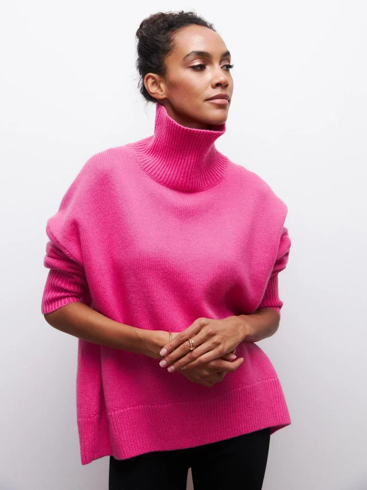 Eden - Pull col roulé oversize élégant en maille
