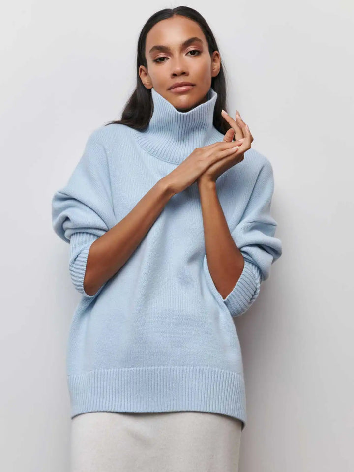 Eden - Pull col roulé oversize élégant en maille