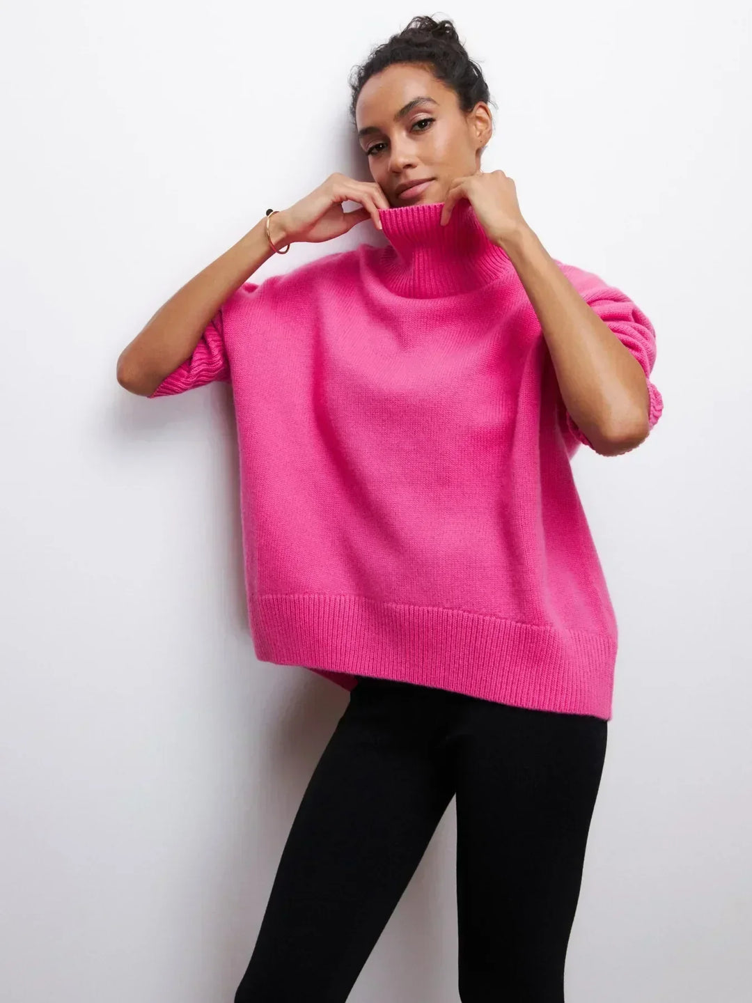 Eden - Pull col roulé oversize élégant en maille
