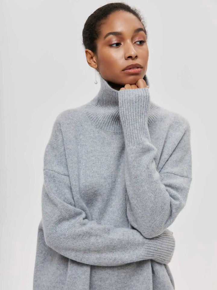 Eden - Pull col roulé oversize élégant en maille