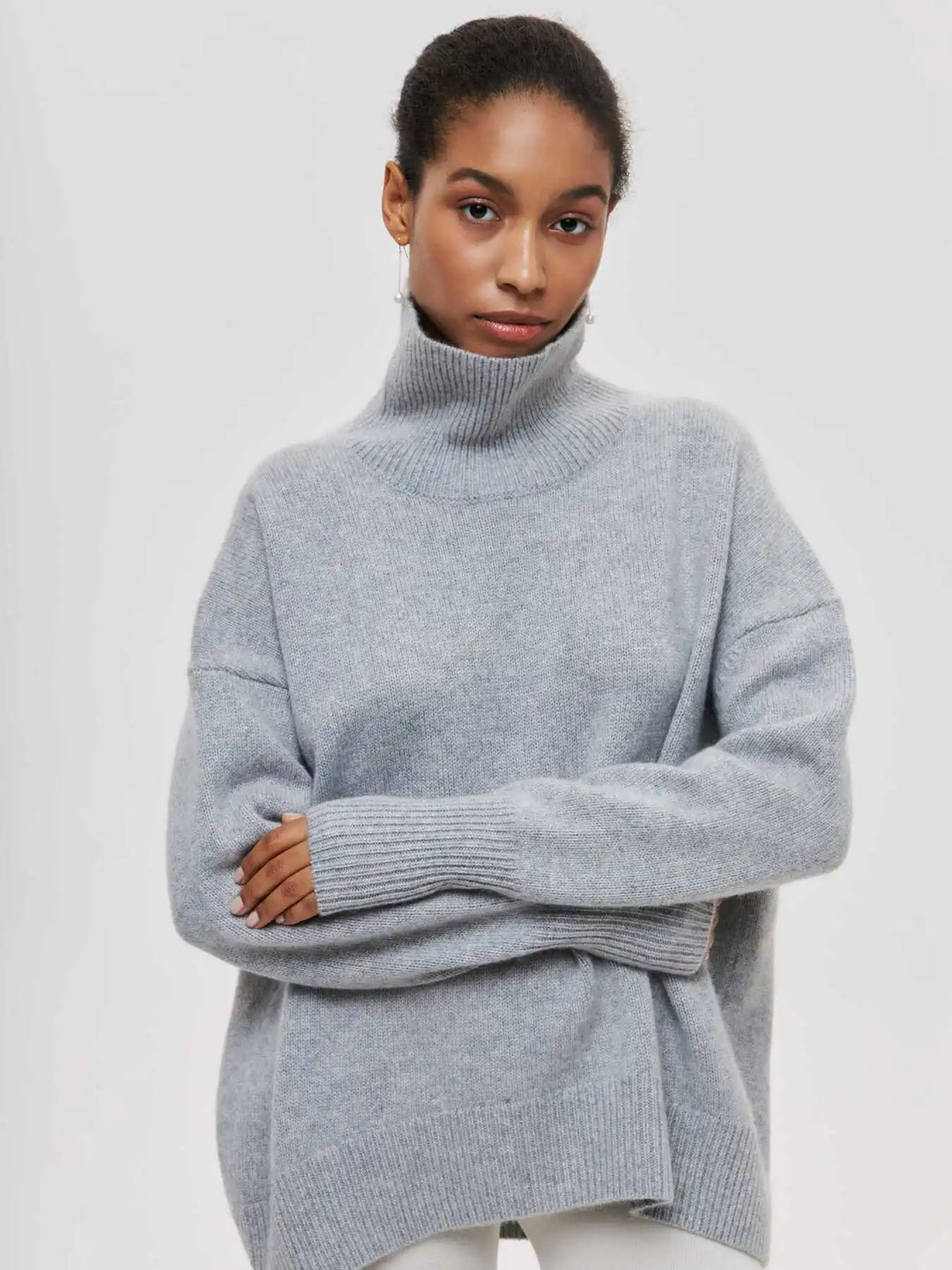 Eden - Pull col roulé oversize élégant en maille