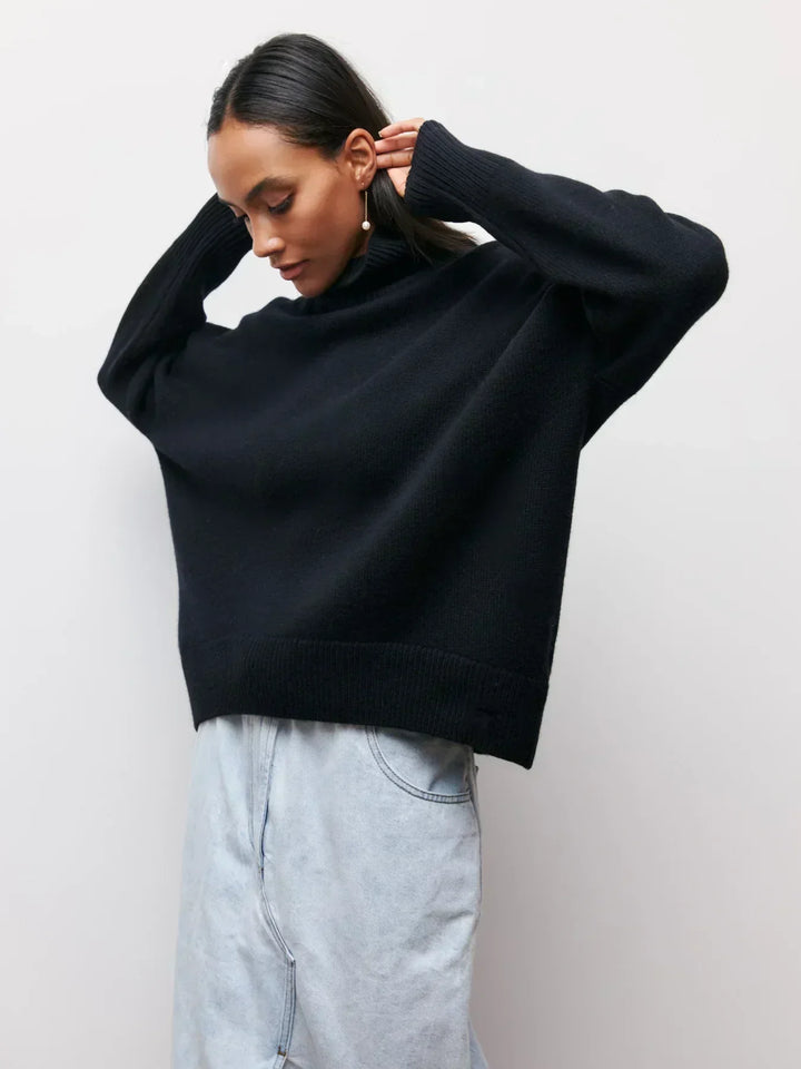 Eden - Pull col roulé oversize élégant en maille