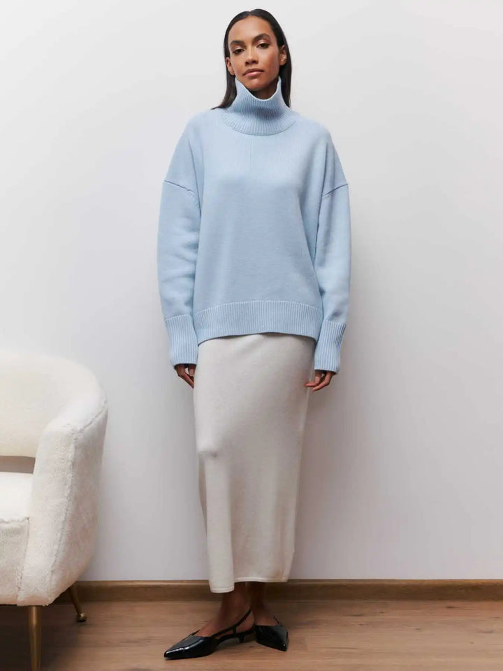Eden - Pull col roulé oversize élégant en maille