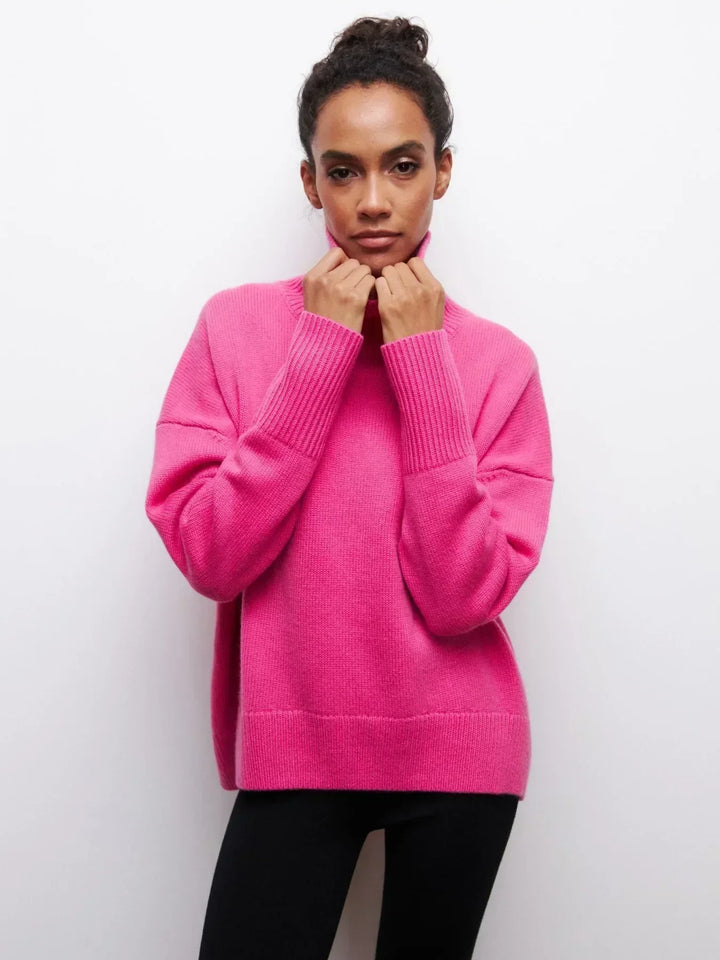 Eden - Pull col roulé oversize élégant en maille