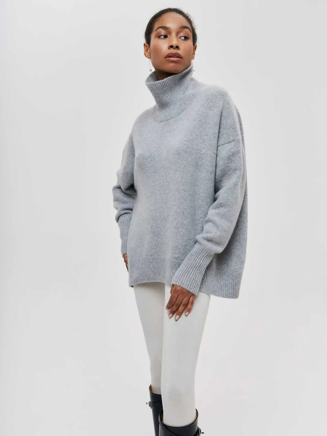 Eden - Pull col roulé oversize élégant en maille