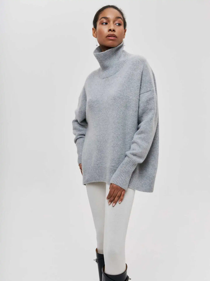 Eden - Pull col roulé oversize élégant en maille