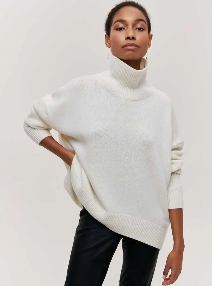 Eden - Pull col roulé oversize élégant en maille