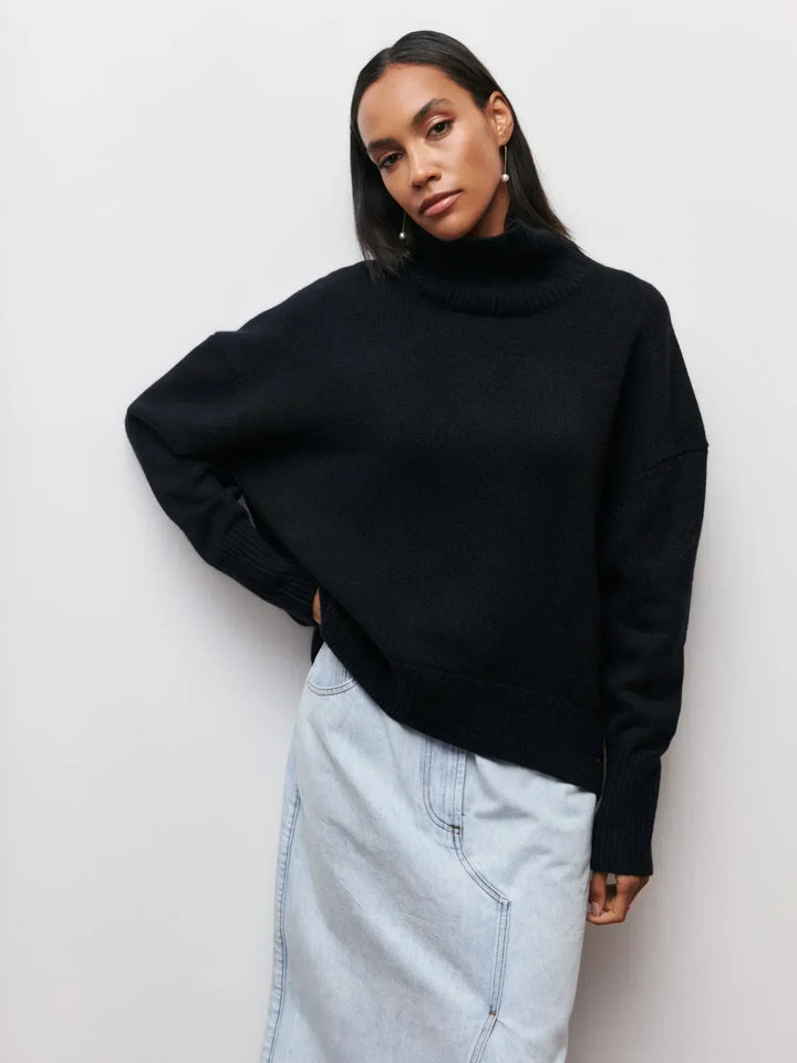 Eden - Pull col roulé oversize élégant en maille