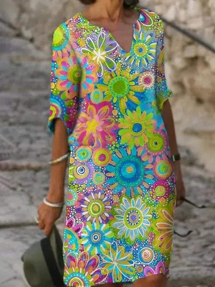 Beth - Colourful Floral Dress