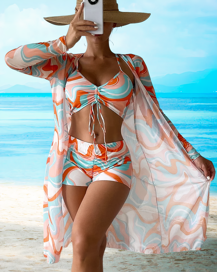 AMALFI - Ensemble bikini taille haute avec cache-maillot