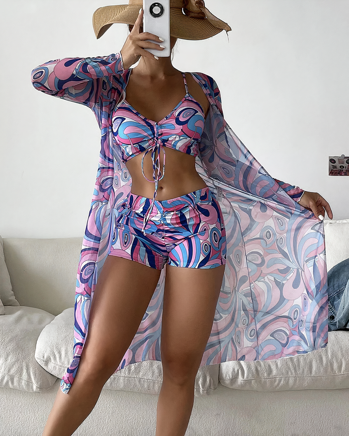 AMALFI - Ensemble bikini taille haute avec cache-maillot