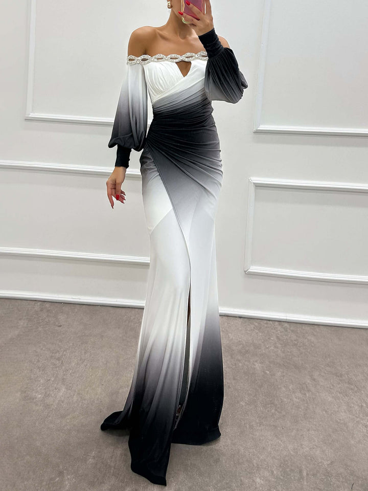 Elysia | Robe de soirée à épaules dénudées et dégradé