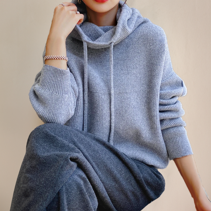 Amina - Sweat à capuche en laine mérinos de luxe Élégance
