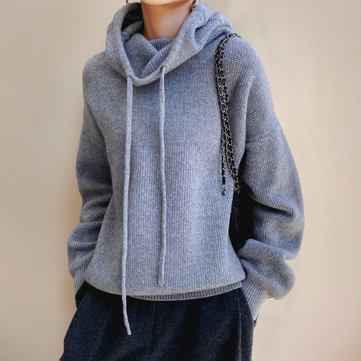 Amina - Sweat à capuche en laine mérinos de luxe Élégance