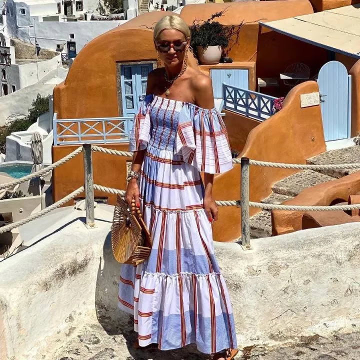 Fallon - Robe longue de luxe à imprimé floral mexicain