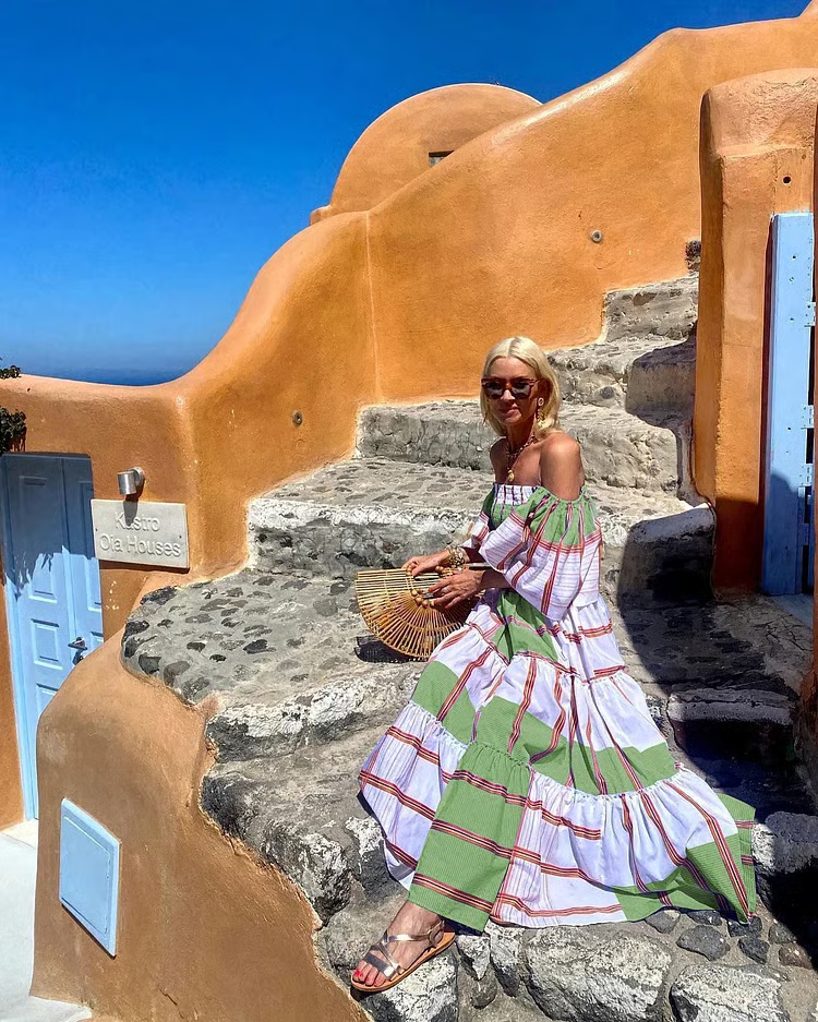 Fallon - Robe longue de luxe à imprimé floral mexicain
