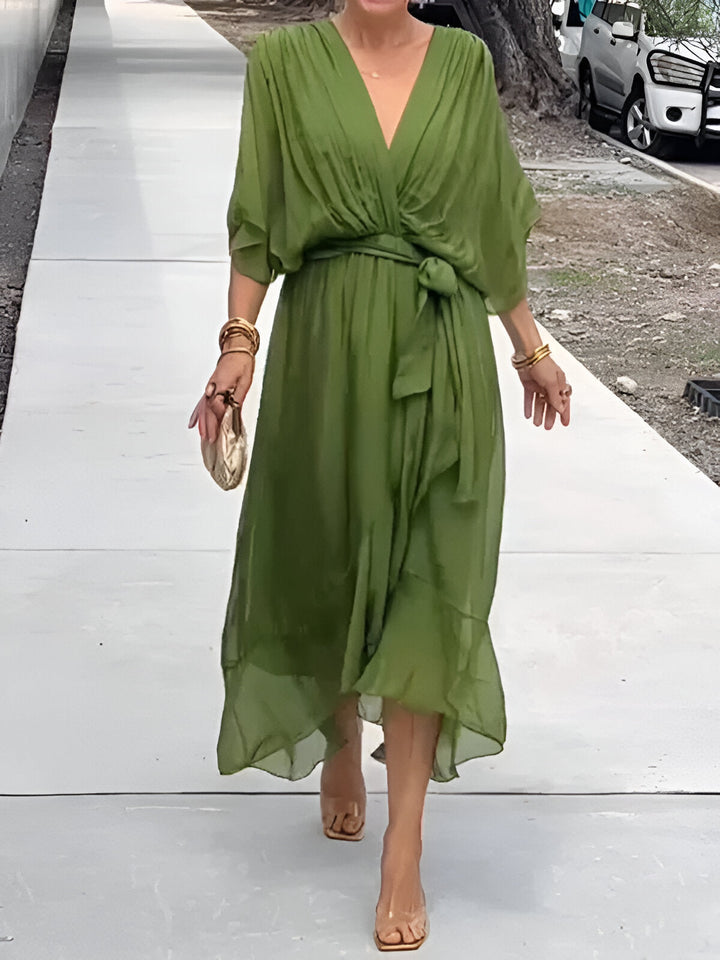 Monica -  V-Neck Chiffon Dress