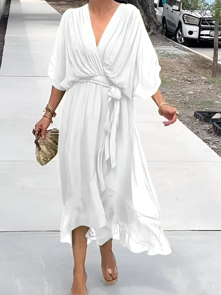 Monica -  V-Neck Chiffon Dress
