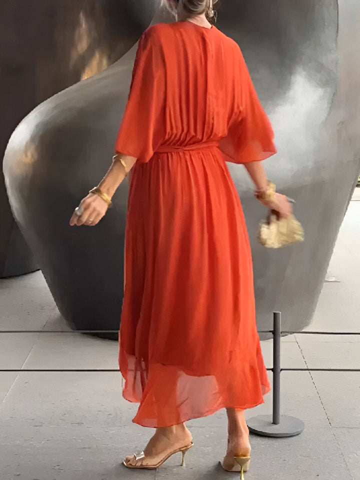 Monica -  V-Neck Chiffon Dress