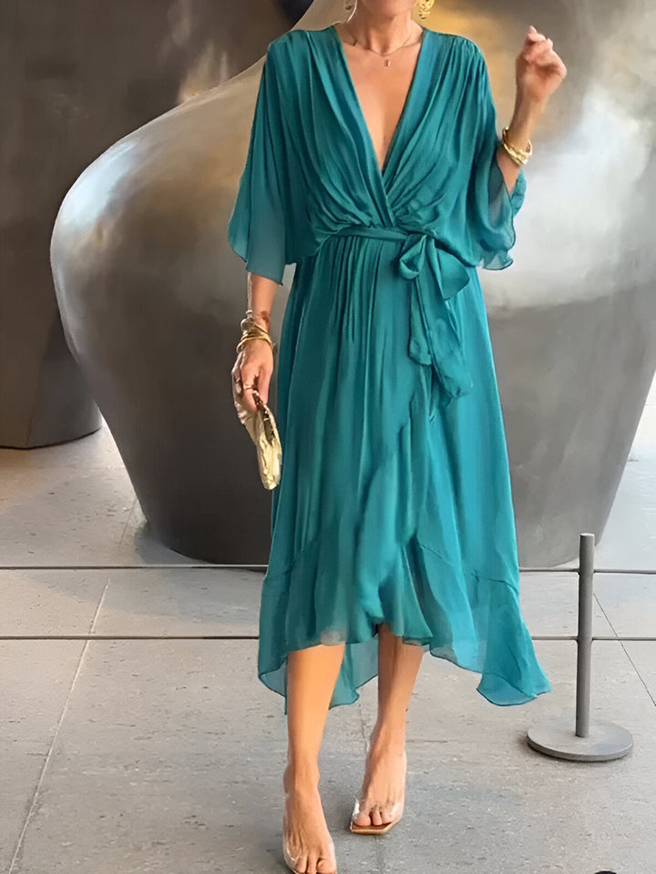Monica -  V-Neck Chiffon Dress